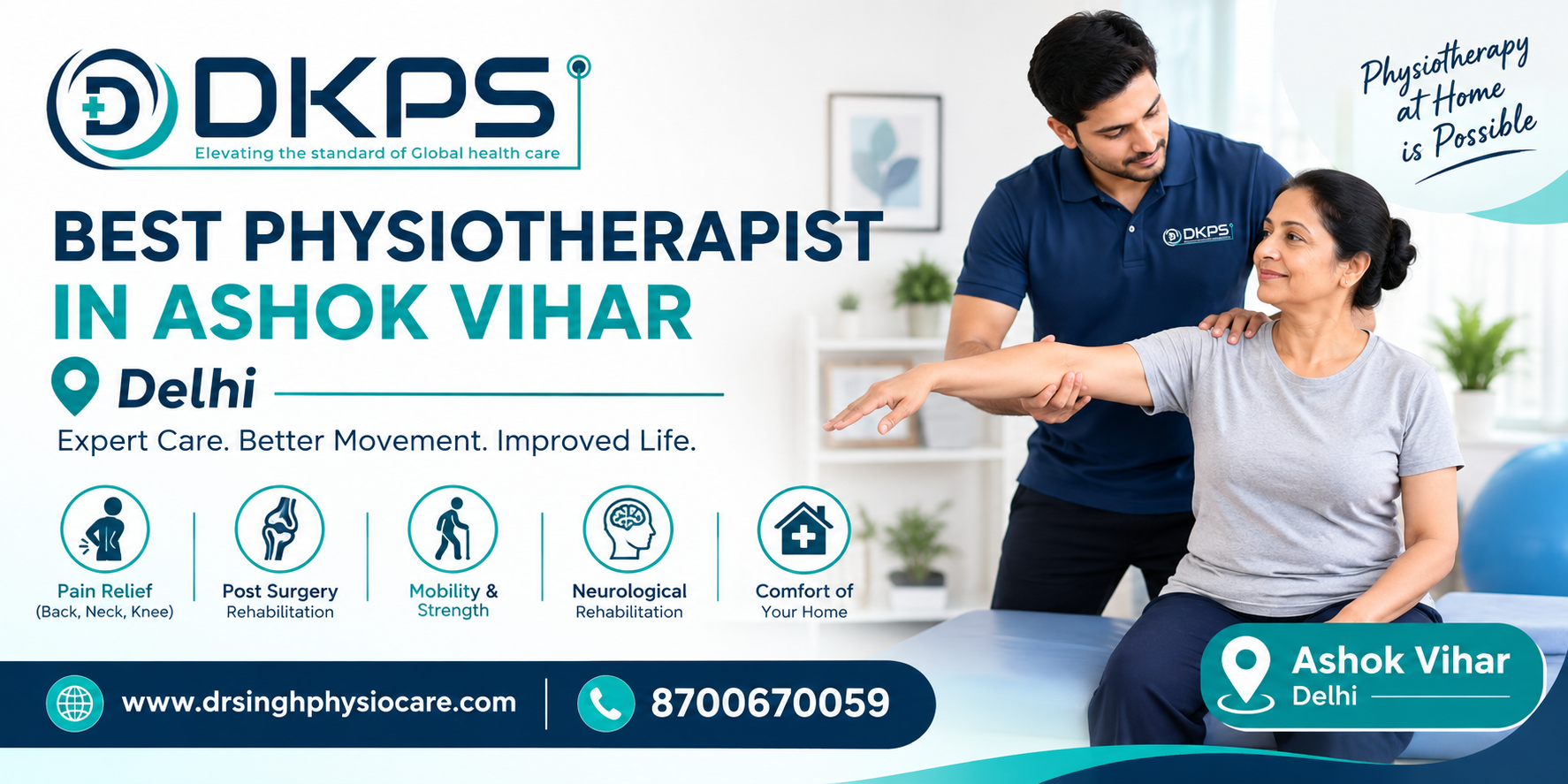 Best Physiotherapist for Home Visit in Ashok Vihar, Delhi